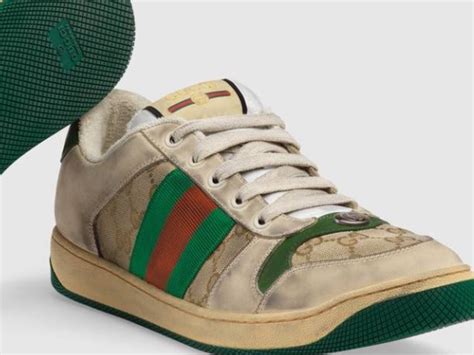 gucci distressed shoes gucci shoes on|Gucci sneakers that look dirty.